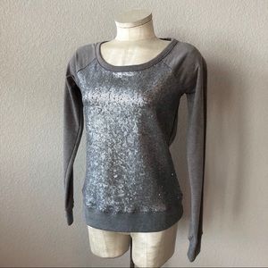 NWOT Banana Republic gray/silver sequined top